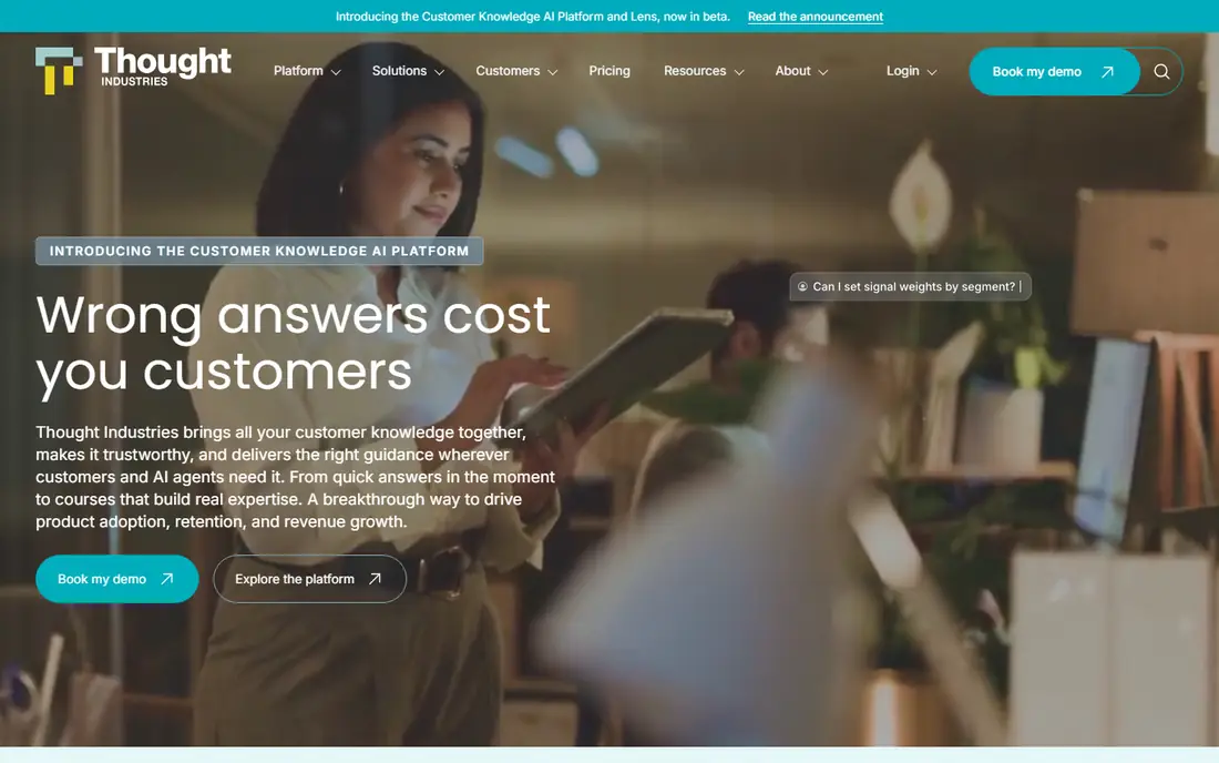 Thought Industries homepage