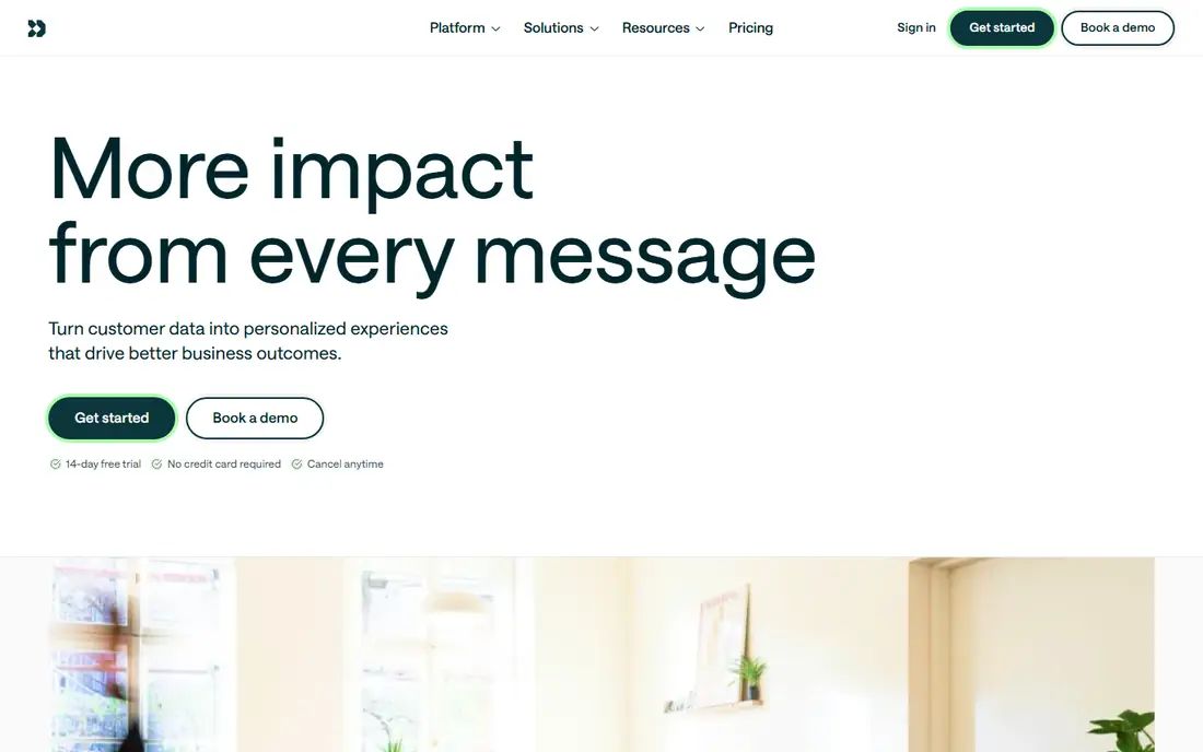 Customer.io homepage