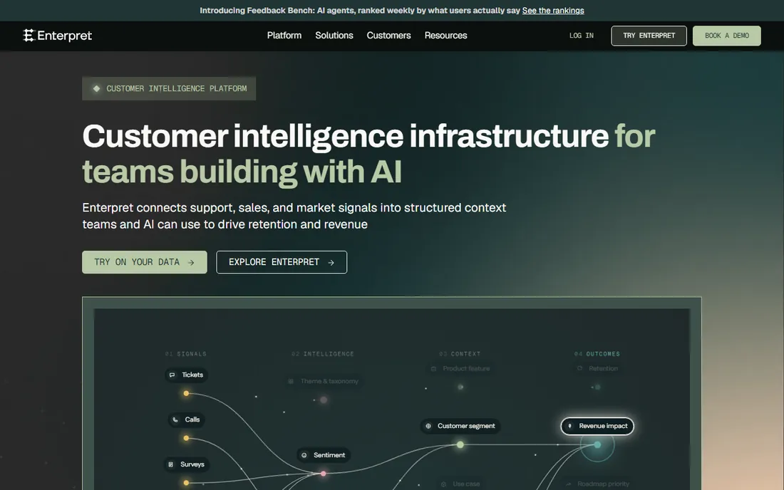 Enterpret homepage