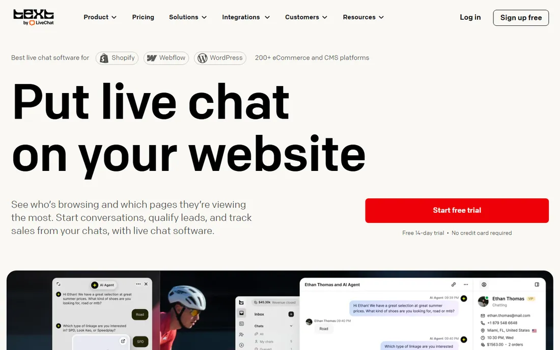 LiveChat homepage