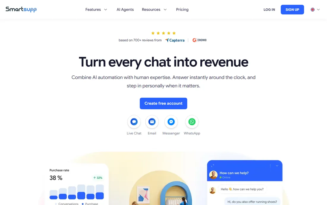 Smartsupp homepage