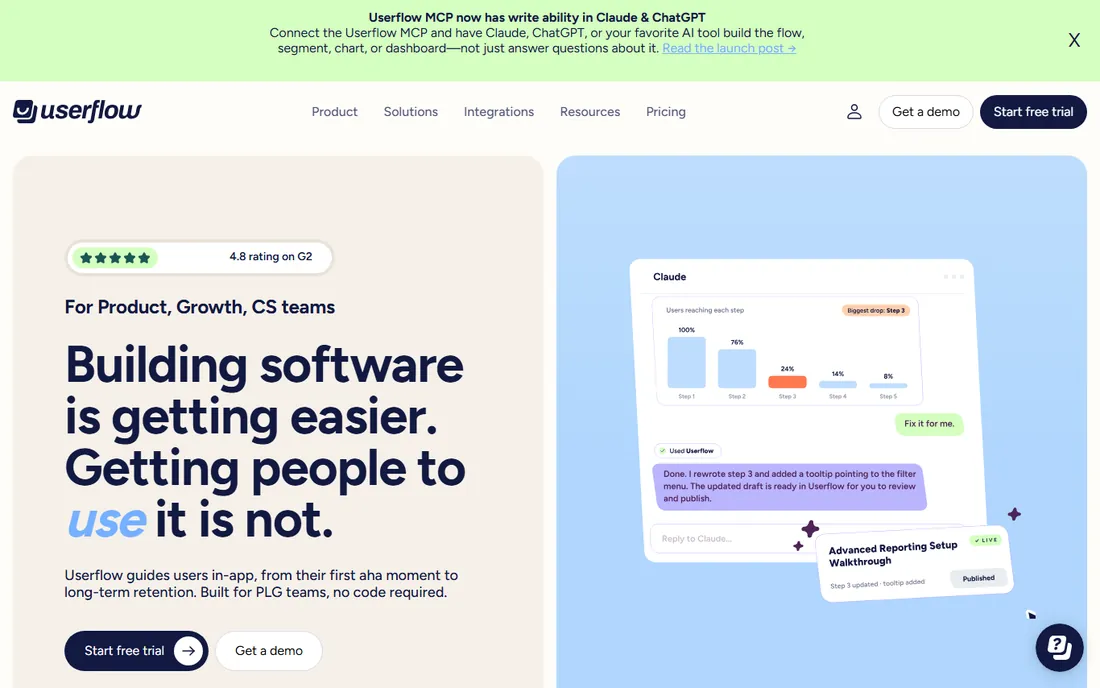 Userflow homepage