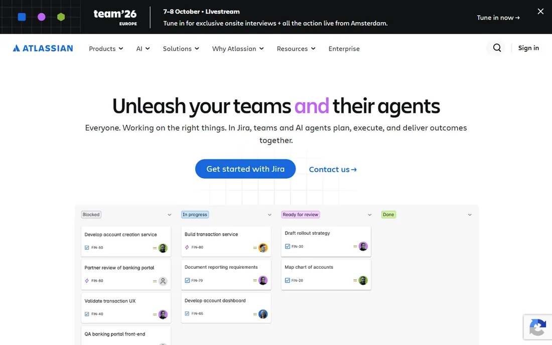 Jira Service Management homepage