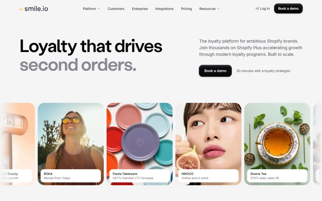 Smile.io homepage