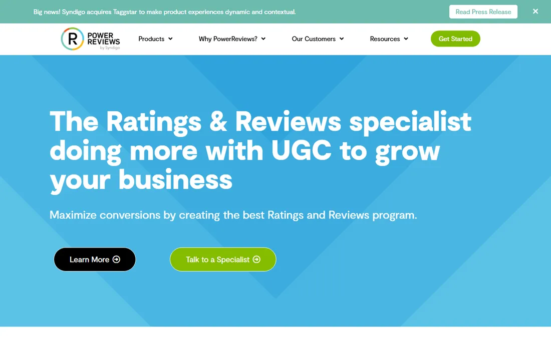 PowerReviews homepage