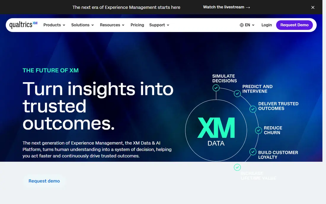 Qualtrics homepage