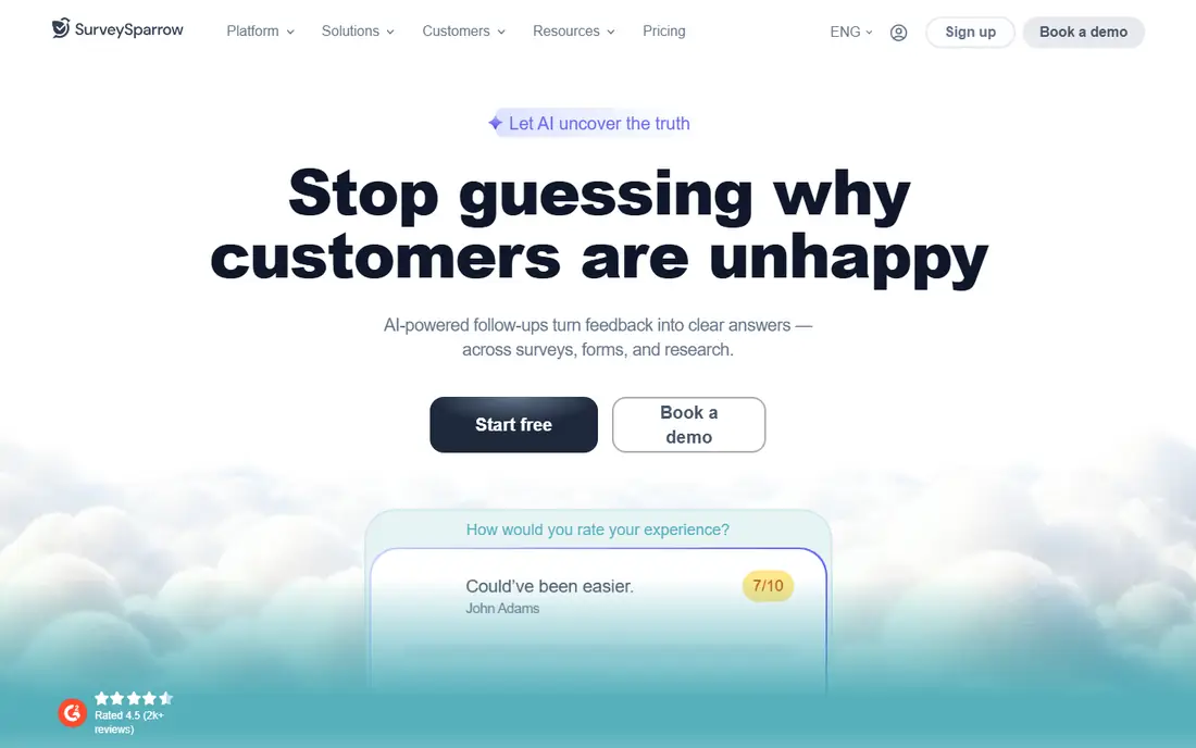 SurveySparrow homepage
