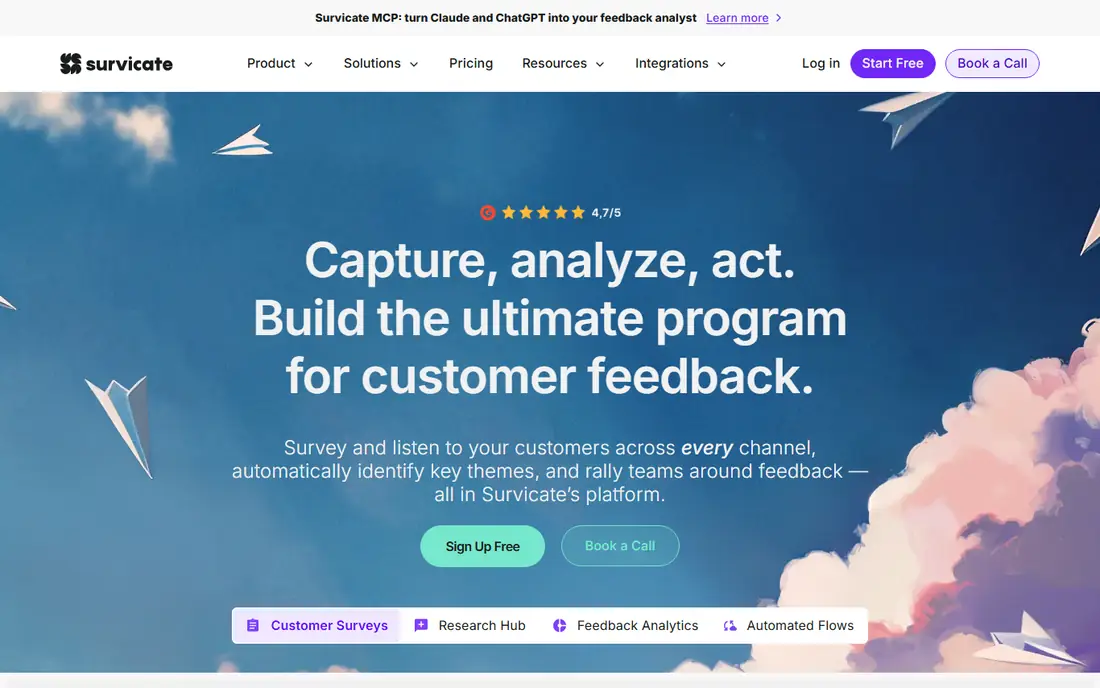 Survicate homepage