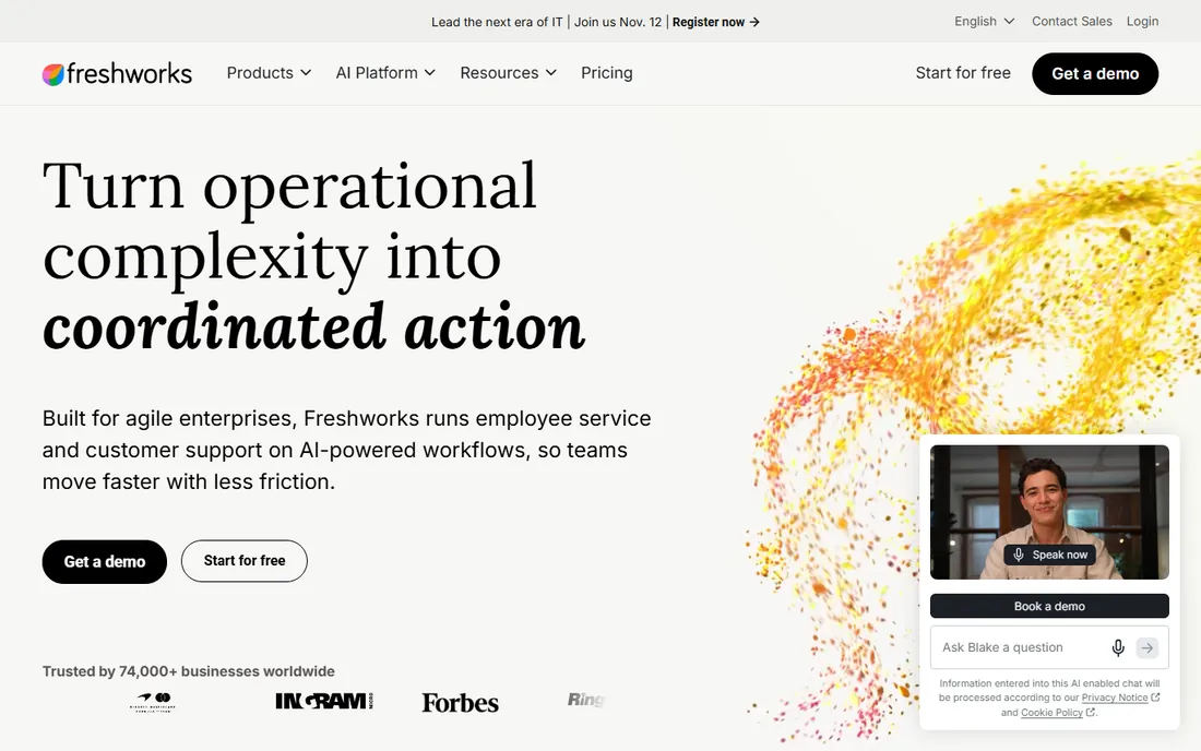 Freshdesk homepage