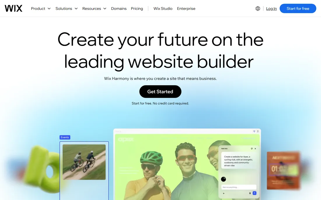 Wix homepage