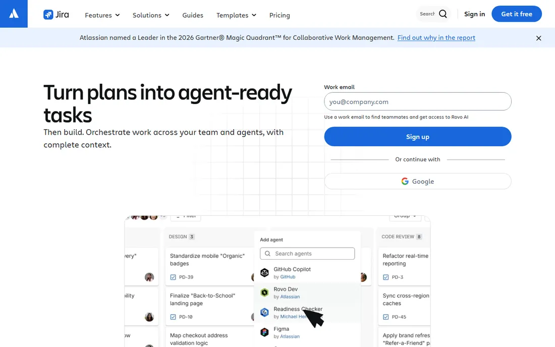 Jira homepage