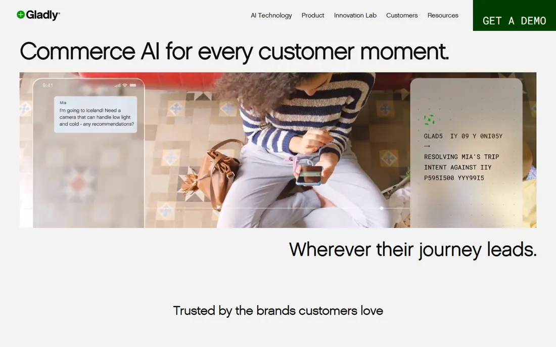 Gladly homepage