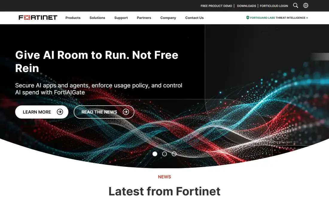 Fortinet homepage