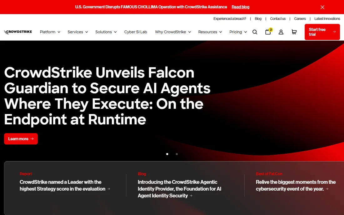 CrowdStrike Falcon Adversary Intelligence homepage