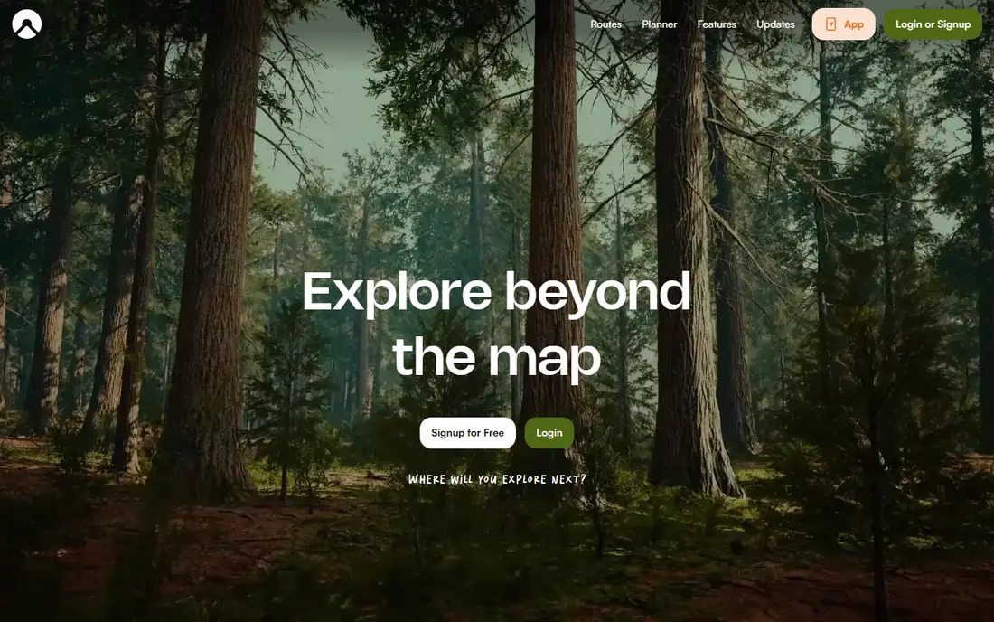 Komoot homepage