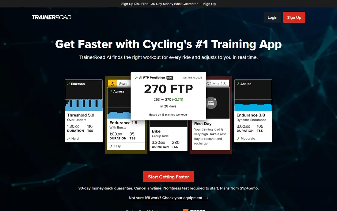TrainerRoad homepage