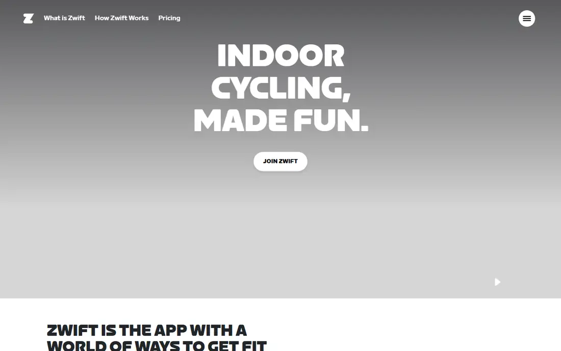 Zwift homepage