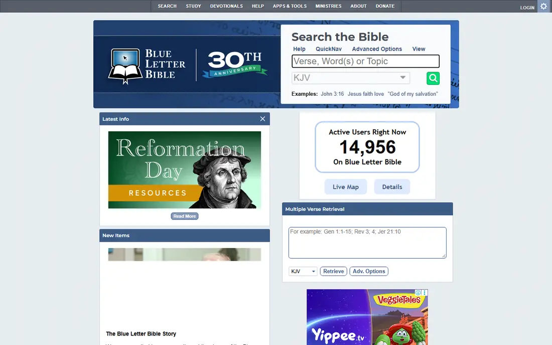 Blue Letter Bible homepage