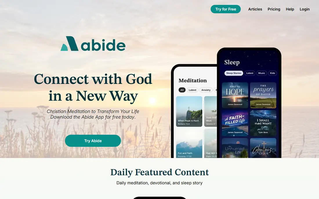Abide homepage