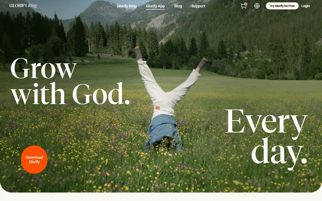 Glorify homepage