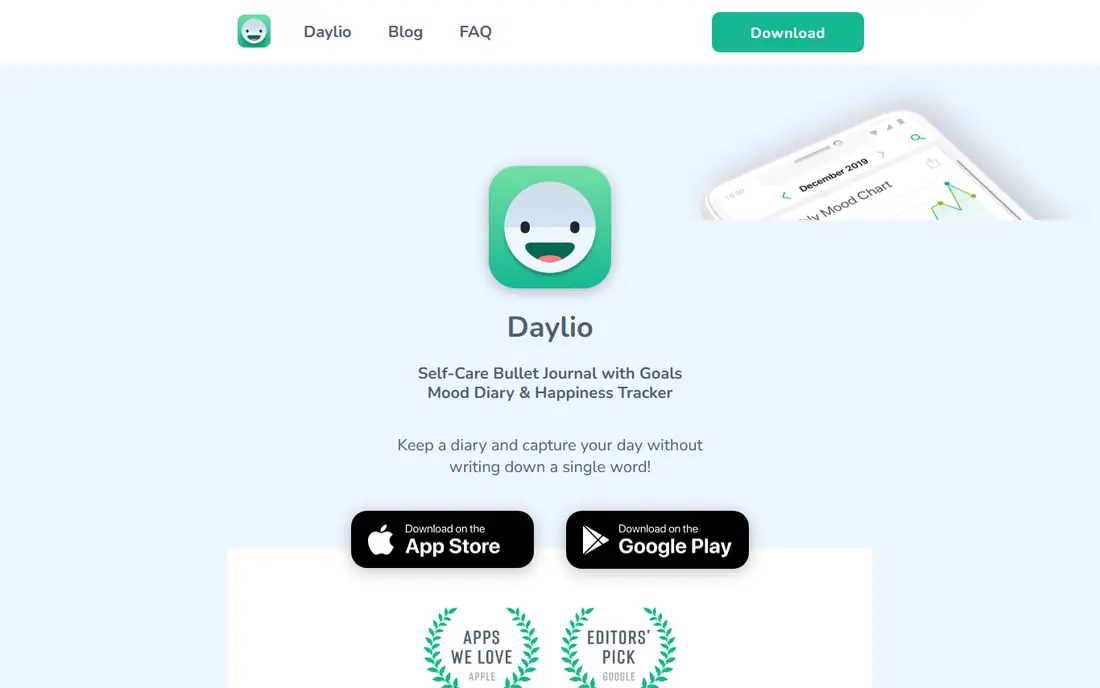 Daylio homepage