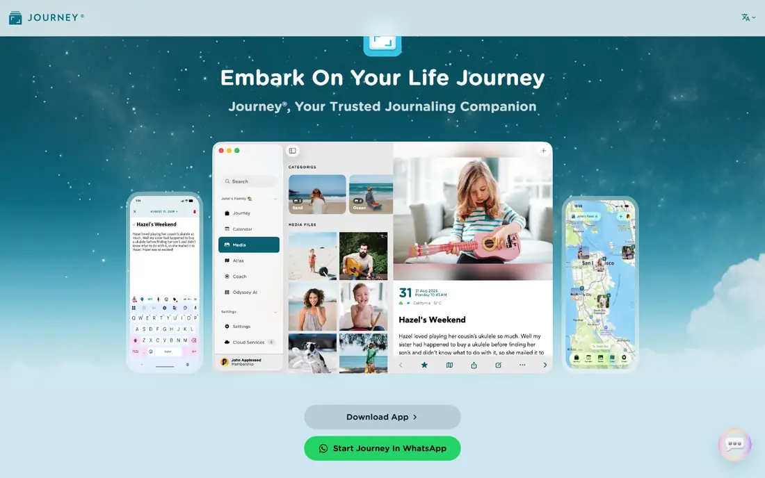 Journey homepage