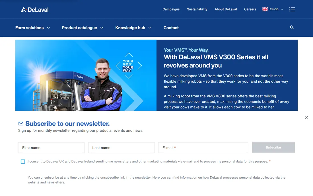DeLaval DelPro homepage