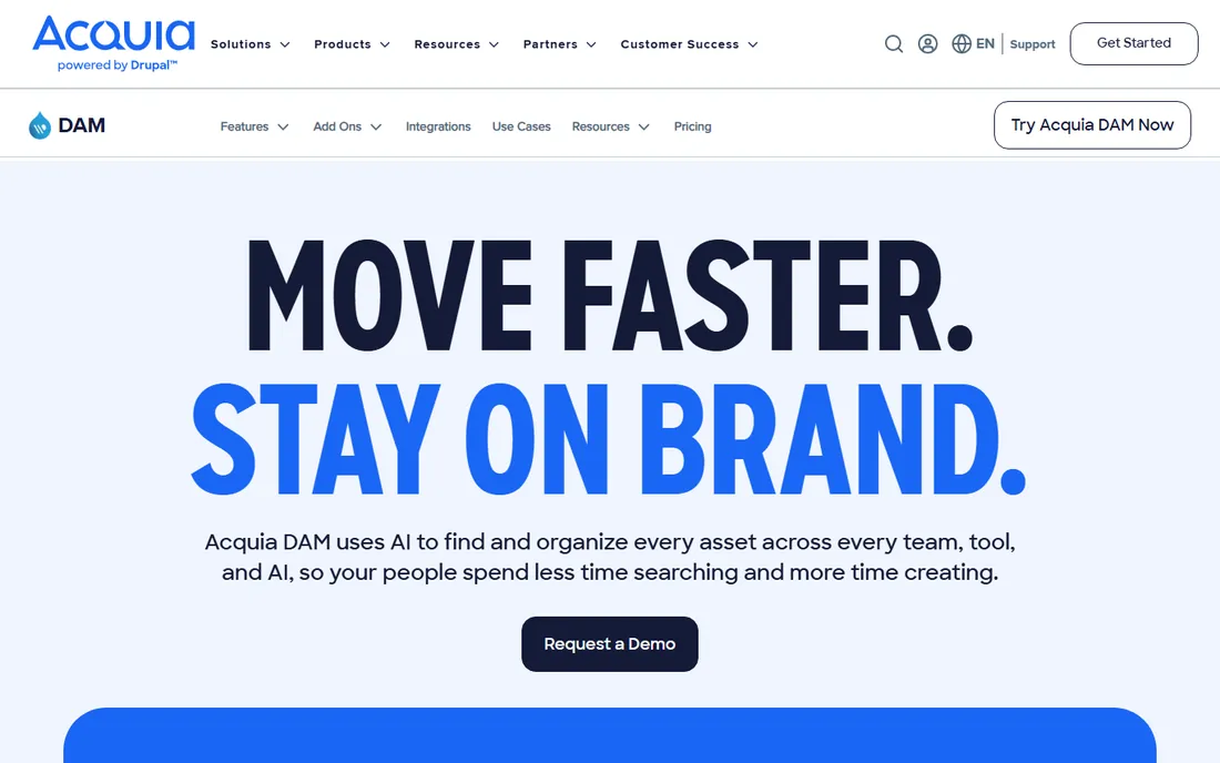 Acquia DAM homepage