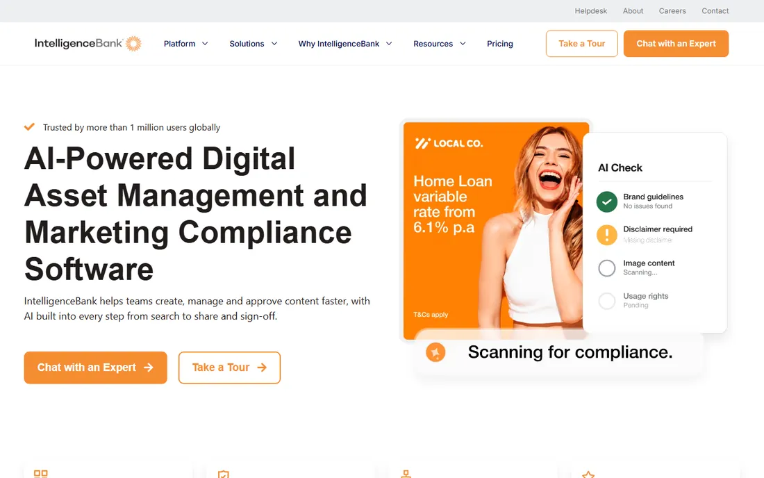IntelligenceBank homepage