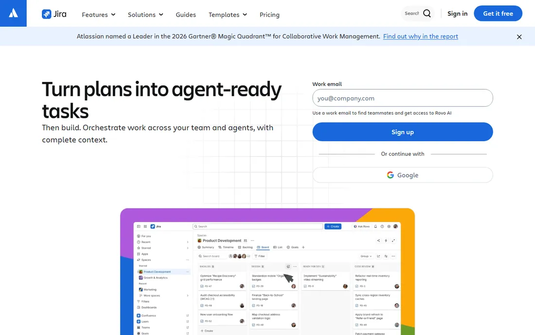 Jira homepage