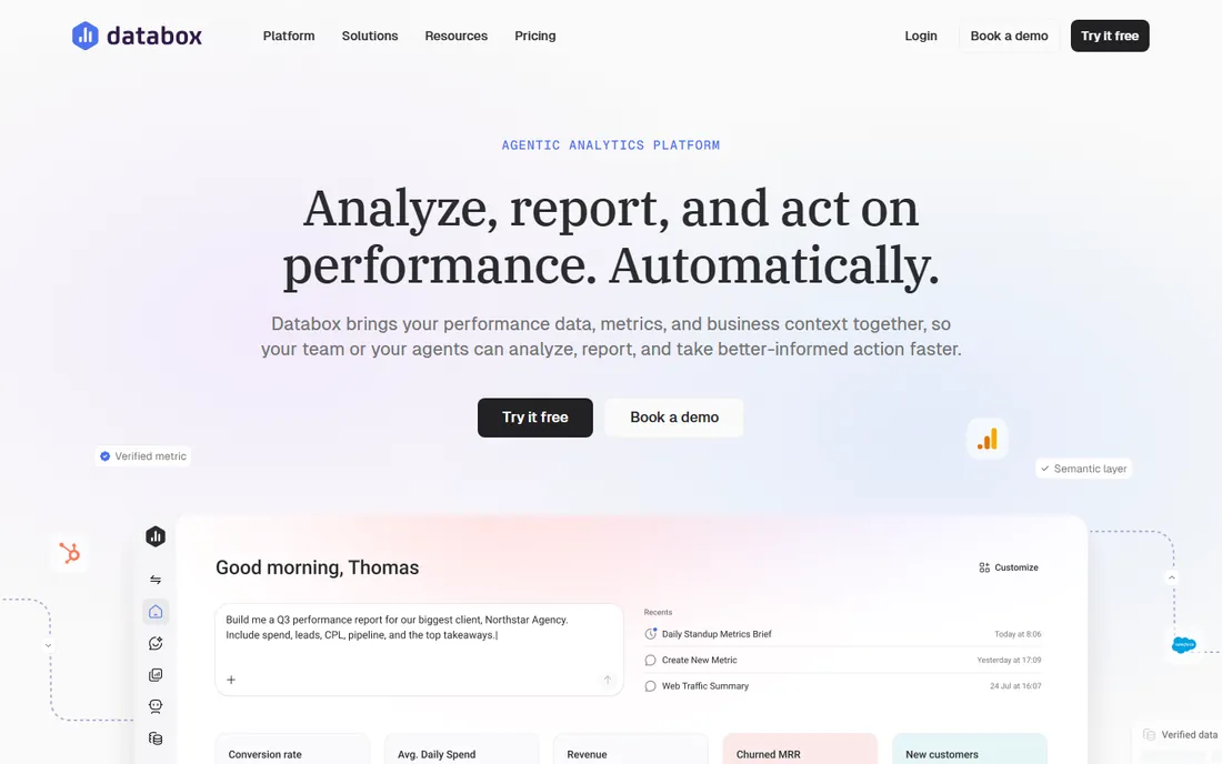 Databox homepage