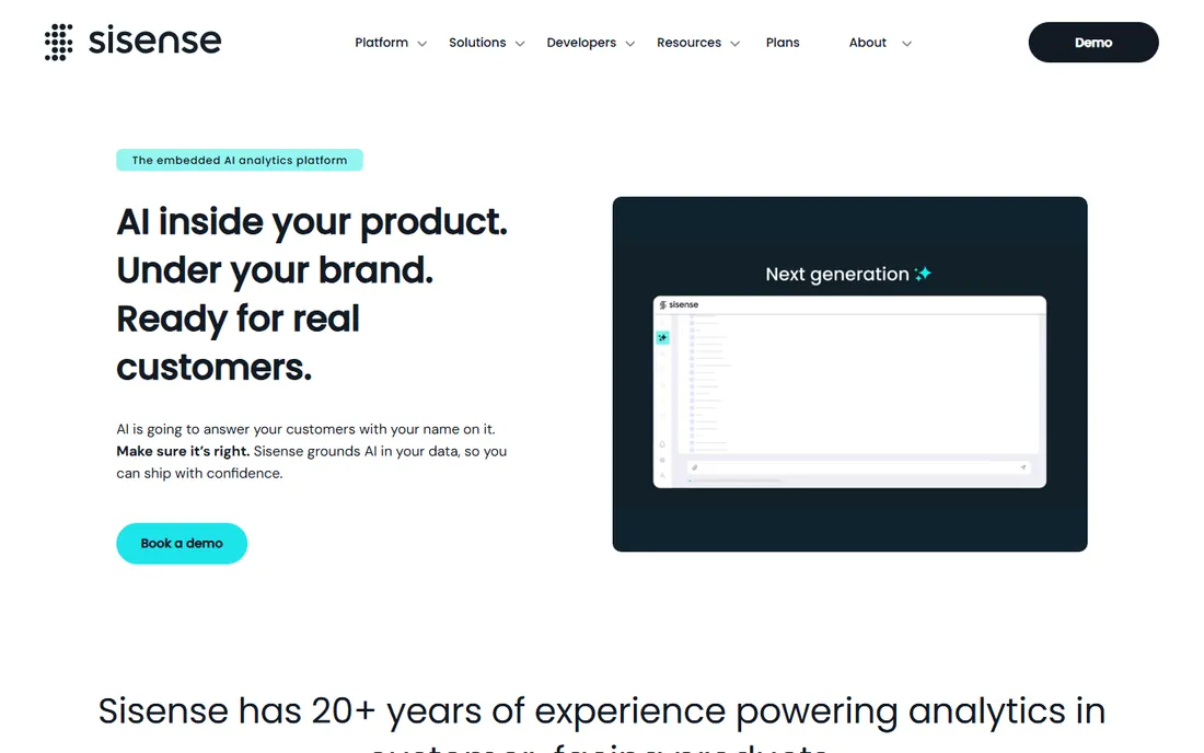 Sisense homepage