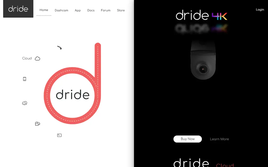 Dride homepage