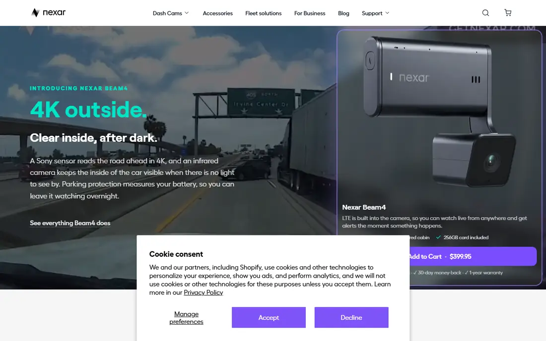Nexar homepage