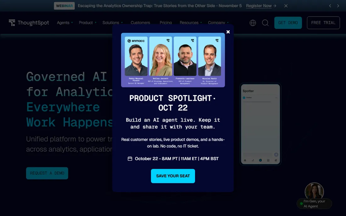 ThoughtSpot homepage