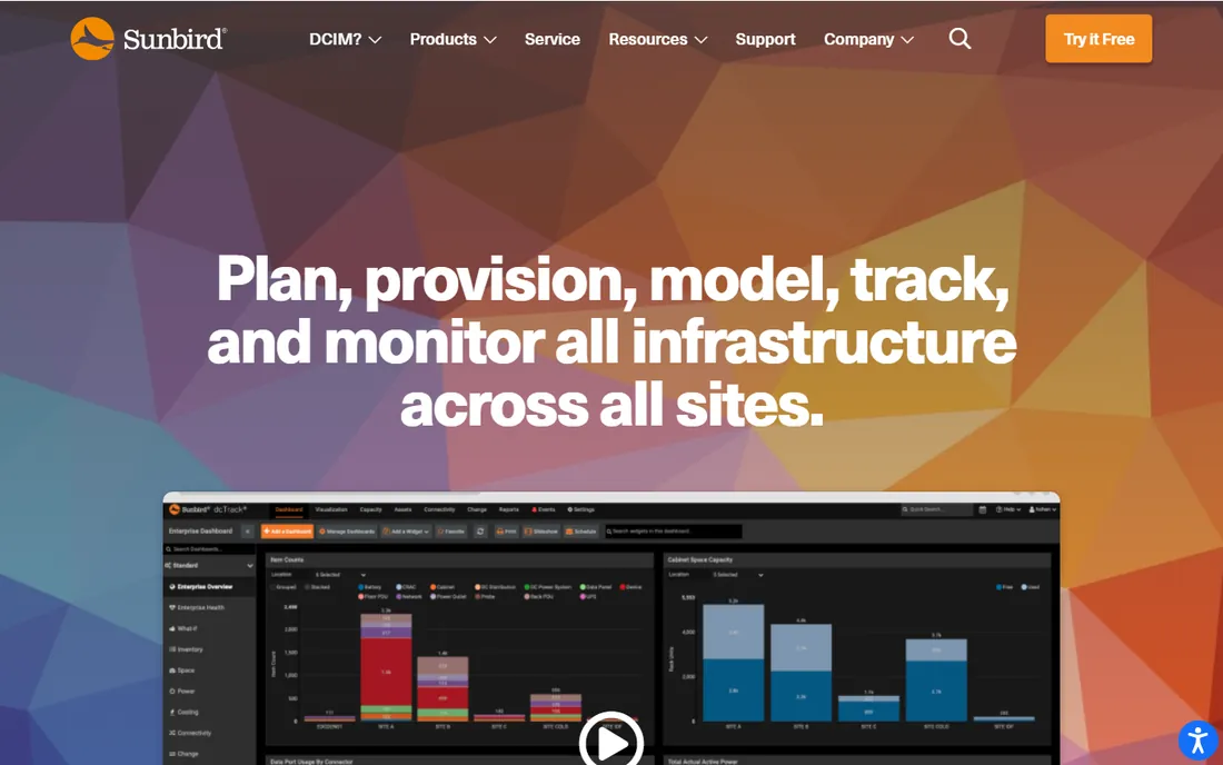 Sunbird DCIM homepage