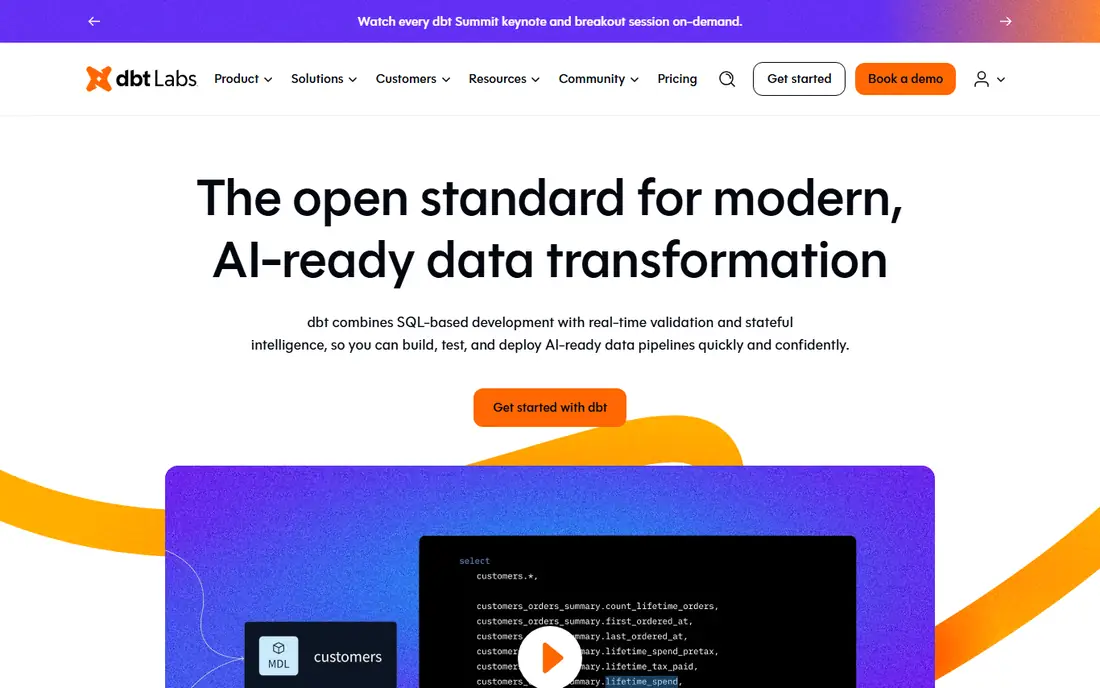 dbt Cloud homepage
