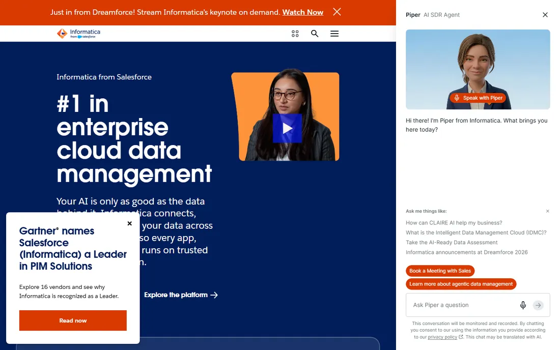 Informatica IDMC homepage
