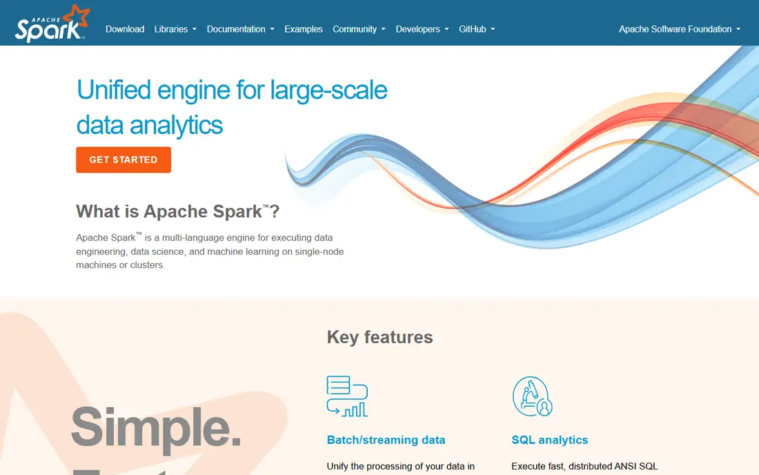 Apache Spark homepage