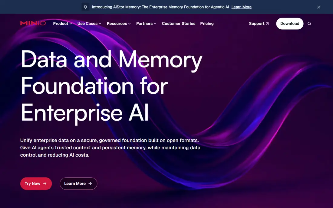 MinIO homepage