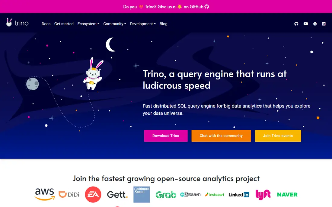 Trino homepage