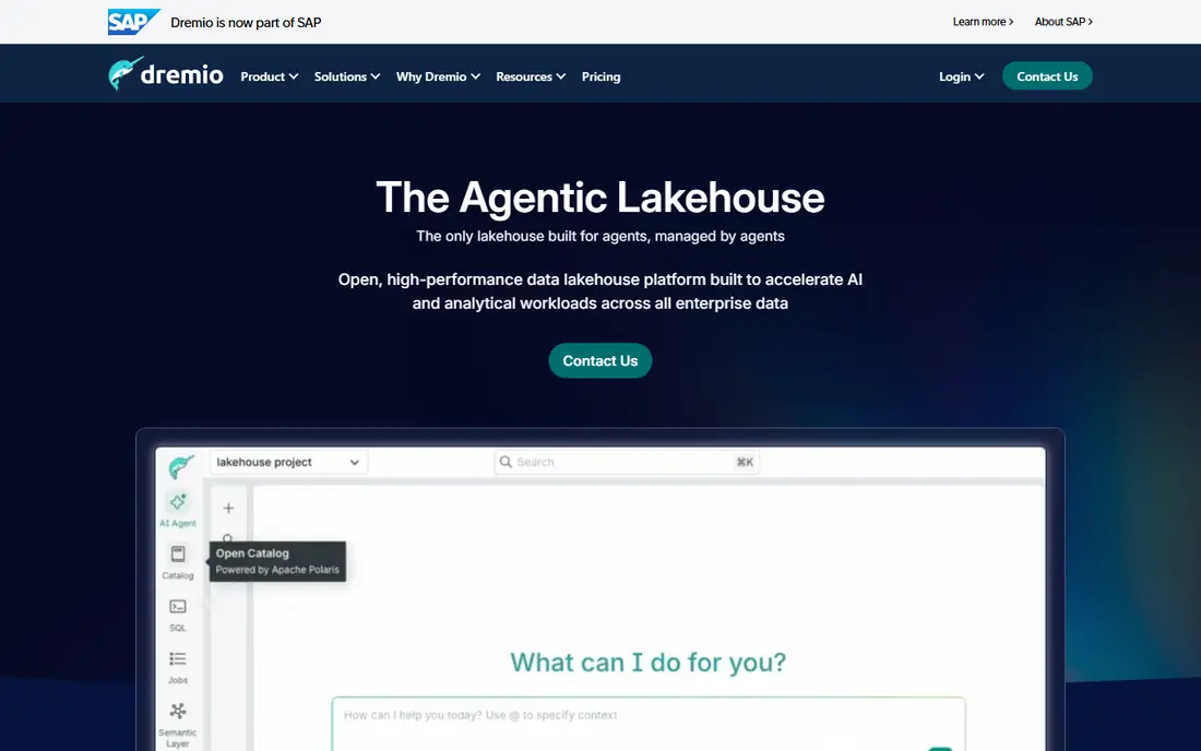 Dremio homepage