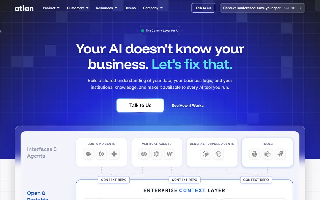 Atlan homepage