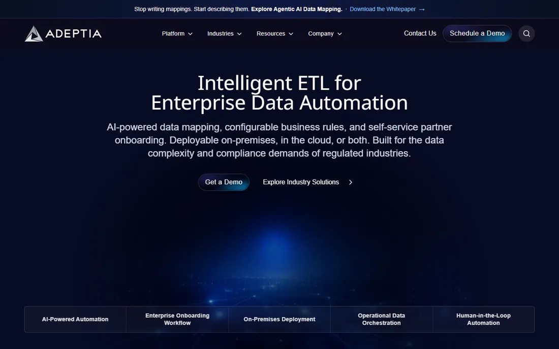 Adeptia homepage