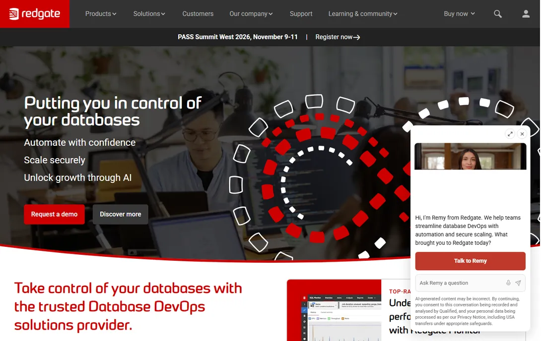 Redgate Data Masker homepage