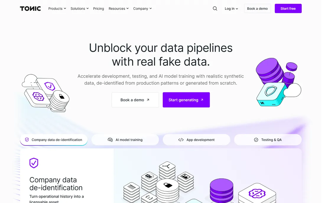 Tonic.ai homepage
