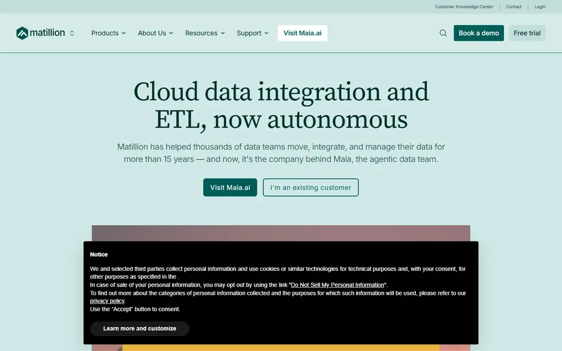 Matillion homepage