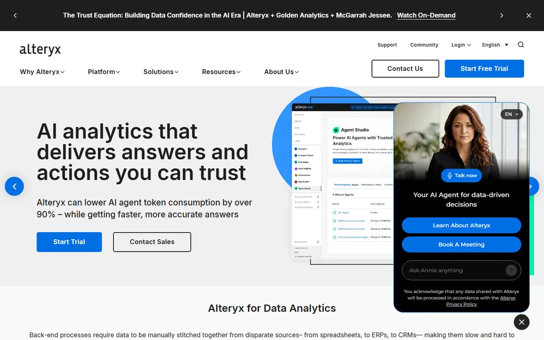 Alteryx homepage