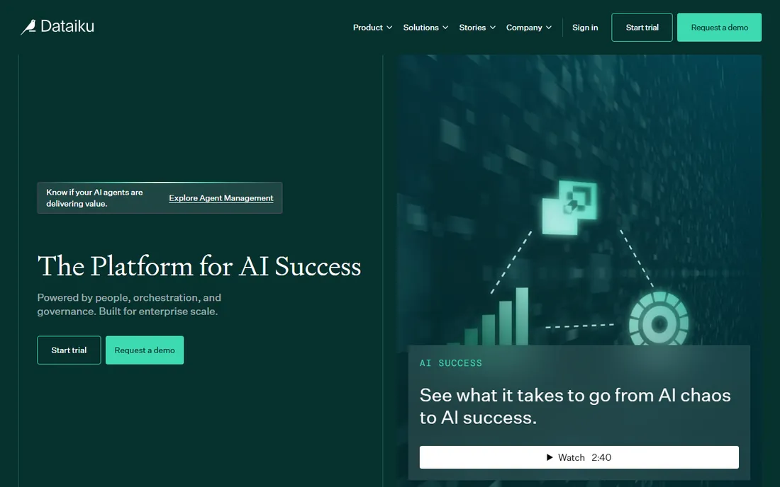 Dataiku homepage