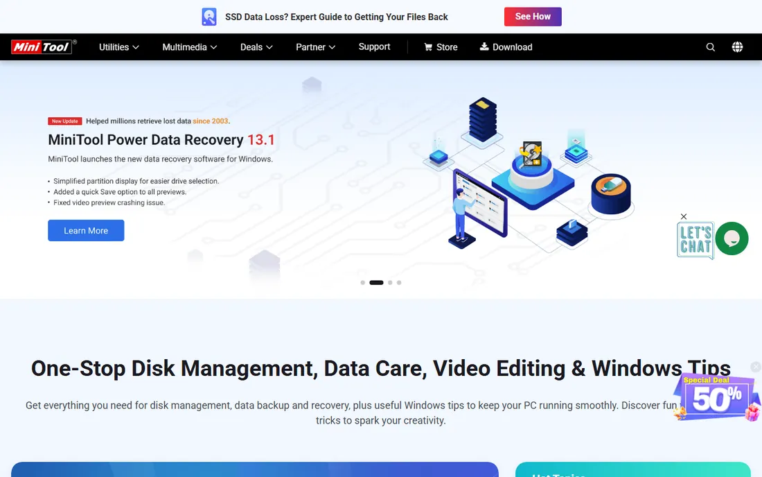 MiniTool Power Data Recovery homepage